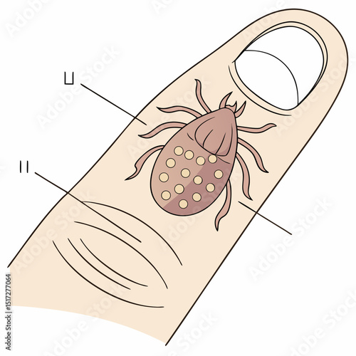 Skin Wart on Finger Anatomy Vector Design
