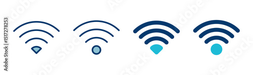 WIFI Icon vector isolated on white background. signal vector icon. Wireless and wifi icon or sign for remote internet access