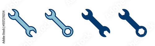 wrench icon vector isolated on white background. Wrench vector icon. Spanner symbol