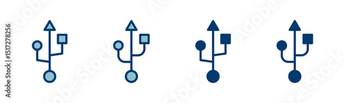 Usb icon vector isolated on white background. Flash disk icon vector