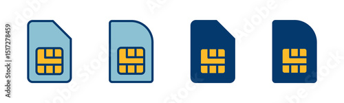 Sim card icon vector isolated on white background. Mobile slot icon. Mobile cellular phone sim card chip.