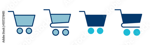 Shopping icon vector isolated on white background. Shopping cart icon. Basket icon. Trolley