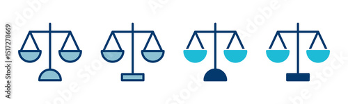 Scales icon vector isolated on white background . Law scale icon. Justice sign