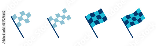 Race flag icon vector isolated on white background. Competition sport flag line vector icon. Racing flag. Start finish flag. Checkered. Start