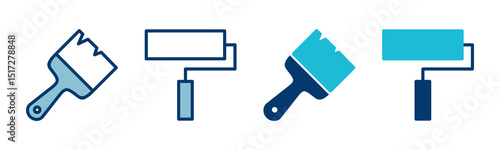 Paint icon vector isolated on white background. Paint brush vector icon. Paint roller icon