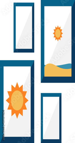 Home Decor and Furniture Flat Illustration