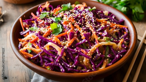 Wallpaper Mural Vibrant bowl of colorful vegetable noodles with sesame seeds. Torontodigital.ca
