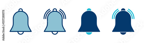 Bell Icon vector isolated on white background. Notification symbol. Bell vector icon