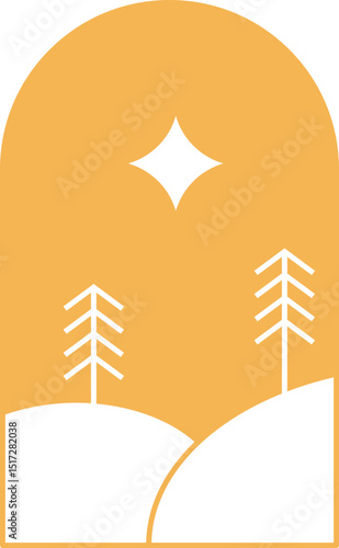 Landscape Bohemian Line Illustration