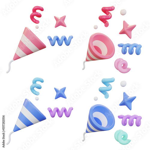 Fotografie exploding fireworks Icon 3D Graphic