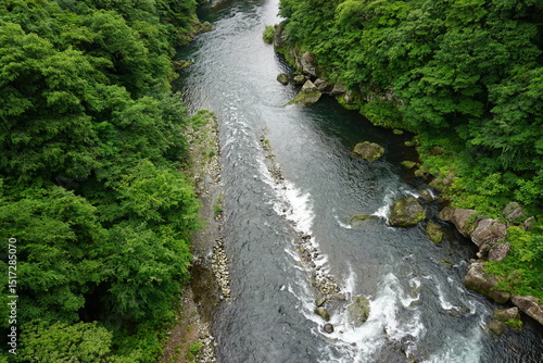 曇りの日の鬼怒川　栃木
