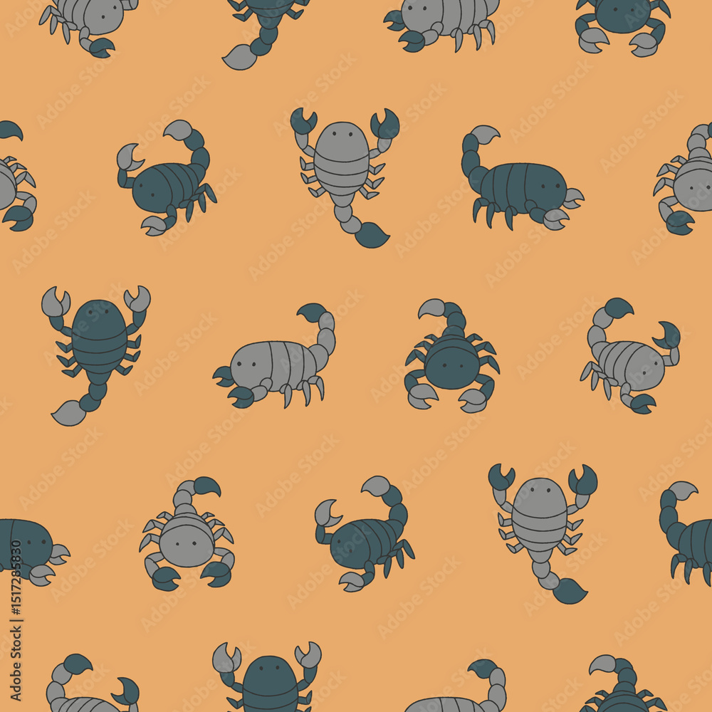 Obraz premium Vector Scorpion Pattern Illustration Seamless for Wallpaper Background Cover Packaging
