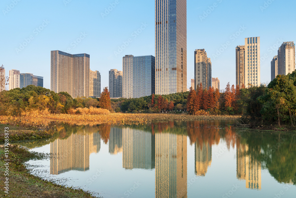 Obraz premium Lakeside modern office building in China