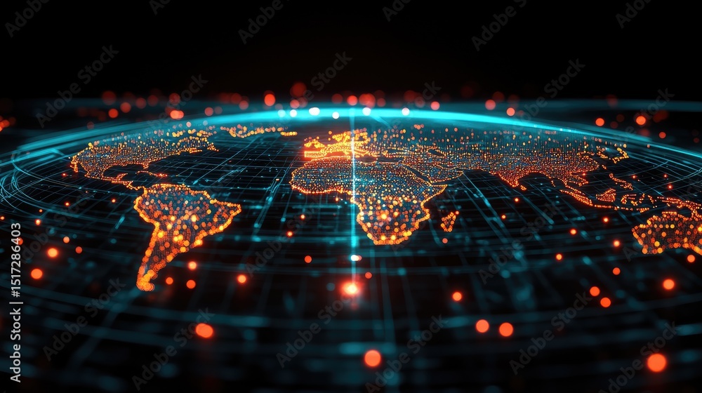 Fototapeta premium Global Network Map