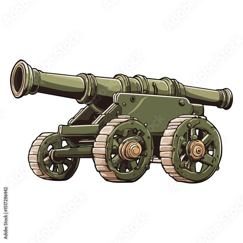 cute old cannon vector illustration ai generated