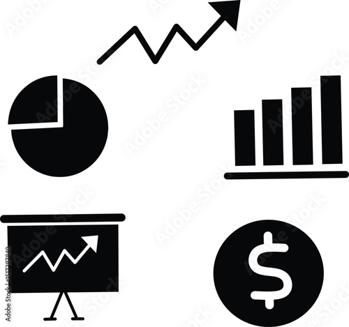 financial symbols and business profits chart
