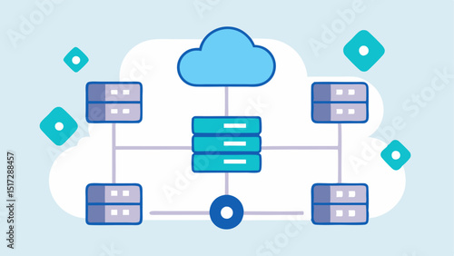 Decentralized Data Storage A diagram showing several servers cloudstyle interconnected by a blockchain network highlighting the decentralized nature of blockchain in healthcare