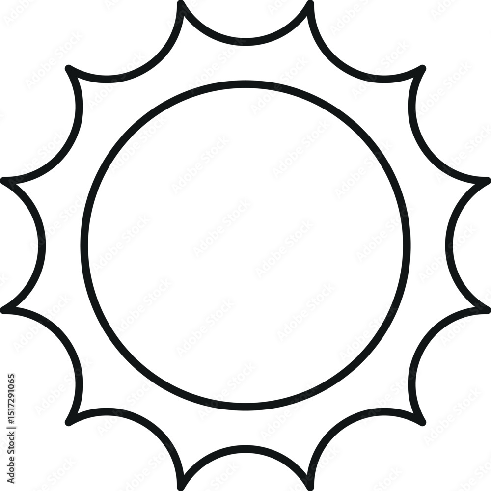 Sun black-and-white symbol sunny weather Sun black-and-white symbol sunny weather