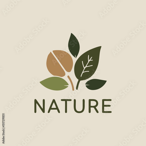 A fresh logo design featuring stylized leaves and a sunburst, representing the vitality and growth of organic farming.