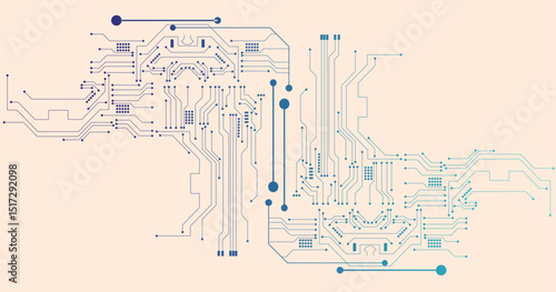 Circuit technology background with hi-tech digital data connection system and computer electronic design. Electronics board. Vector illustration.