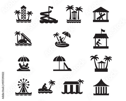 Water Park and Resort Icons