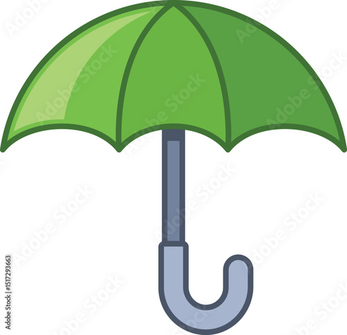 Green umbrella symbol vector illustration