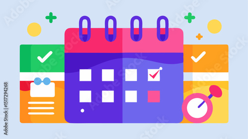 Goal Setting A vibrant calendar with checkmarks and fitness goals along with motivational quotes symbolizing the importance of setting and achieving health goals for longterm