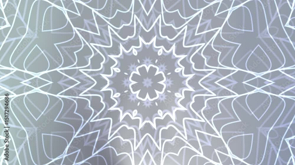 Motif floral géométrique abstrait, tons gris argentés