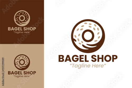 Elegant Bagel Shop Logo Design for Business Branding and Food Services