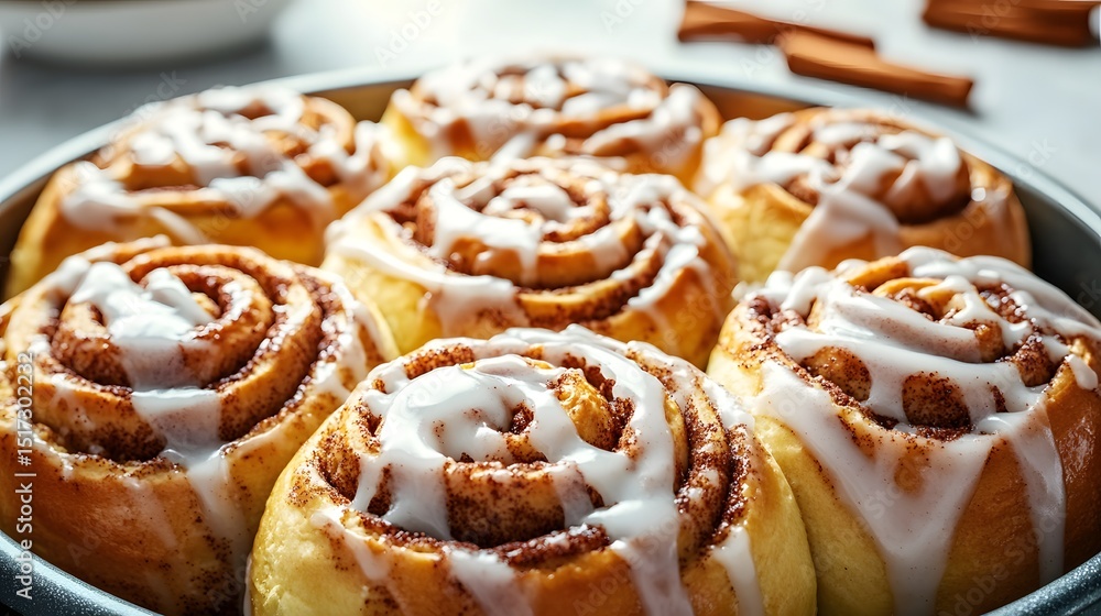 custom made wallpaper toronto digitalFreshly baked cinnamon rolls, glazed and ready to eat.