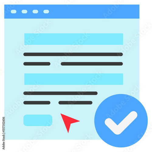 Input Form flat color, mini illustration icon. use for modern concept, print, UI, UX kit, web and app development. Vector related to account management, ecommerce, banking and finance.