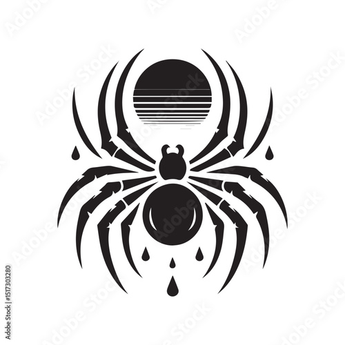 spider silhouette, editable vector image