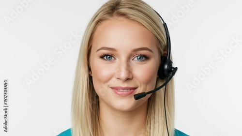 Smiling customer service rep with headset