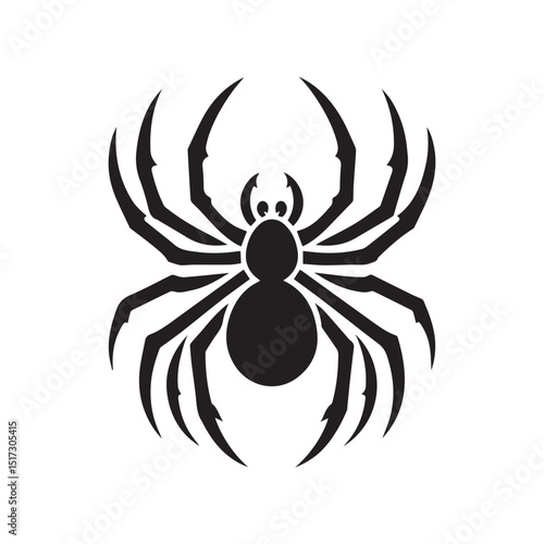 spider silhouette, editable vector image