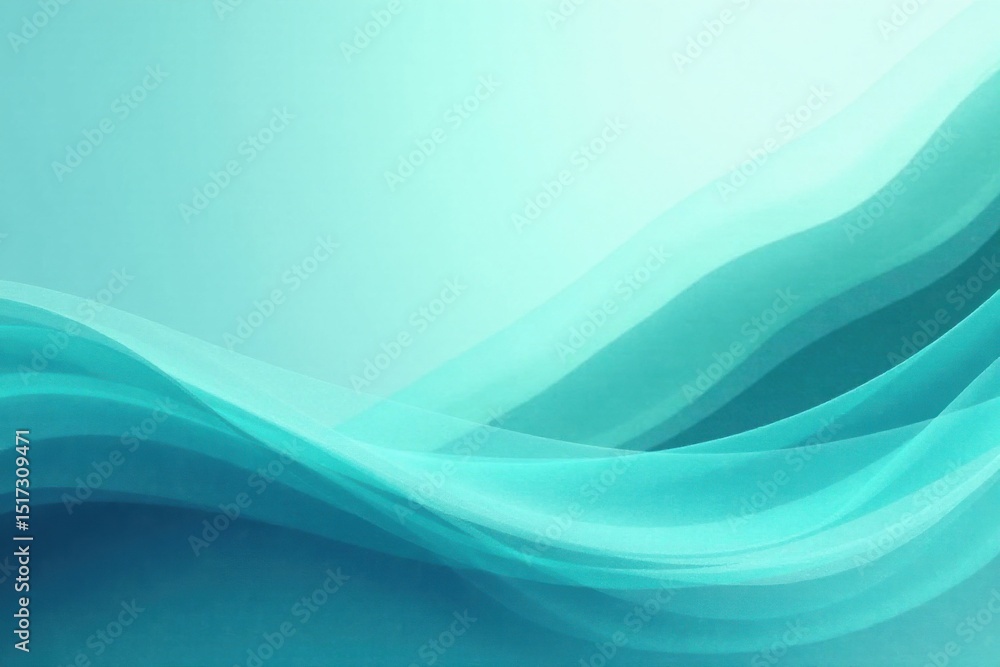 Obraz premium Abstract Teal and Aqua Waves A Serene Background Image for Design Projects