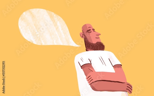 Man with speech babble 