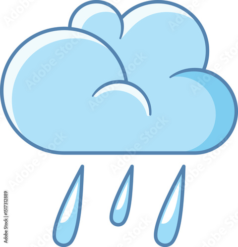 Rain shower weather forecasting vector illustration