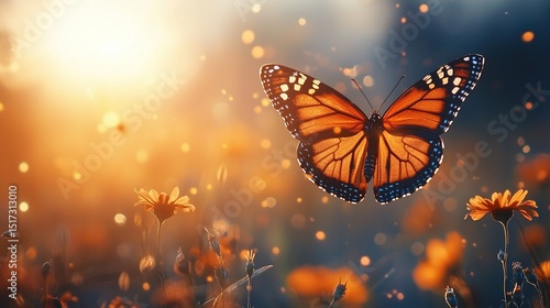 Beautiful monarch butterfly