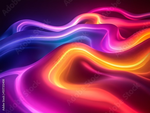 Luminous waves of vibrant colors, an abstract display of holographic beauty