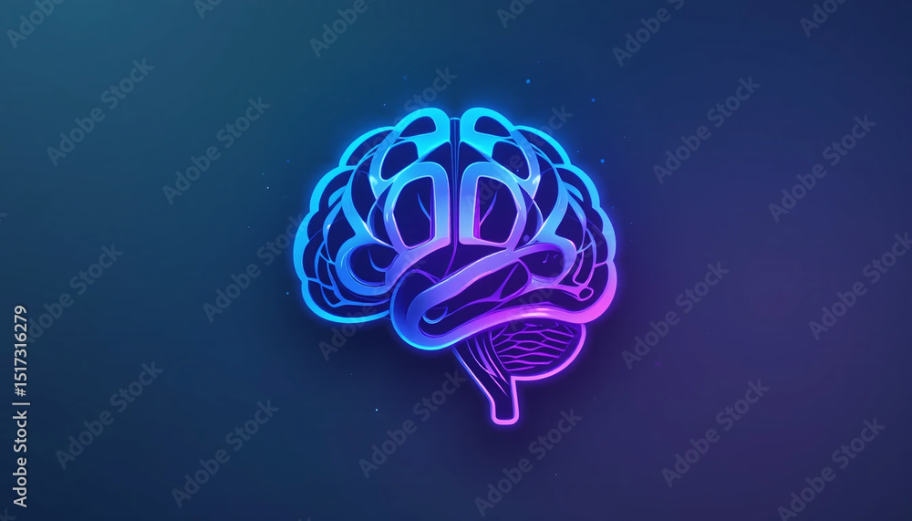A glowing human brain A glowing human brain