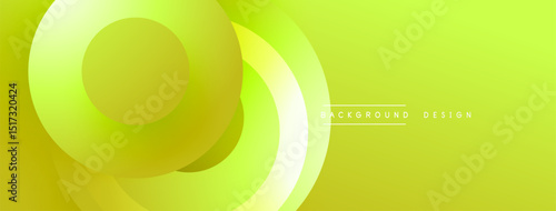 Abstract yellow design features overlapping circles, creating dynamic visual effect. Gradient shades enhance depth, modern aesthetic.