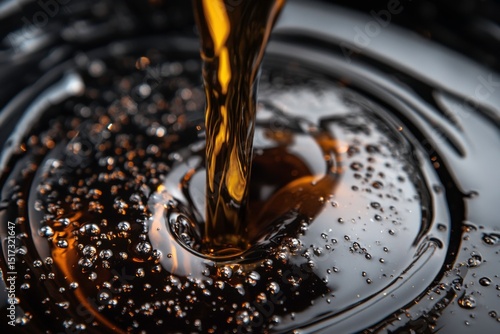 pouring oil into substance
