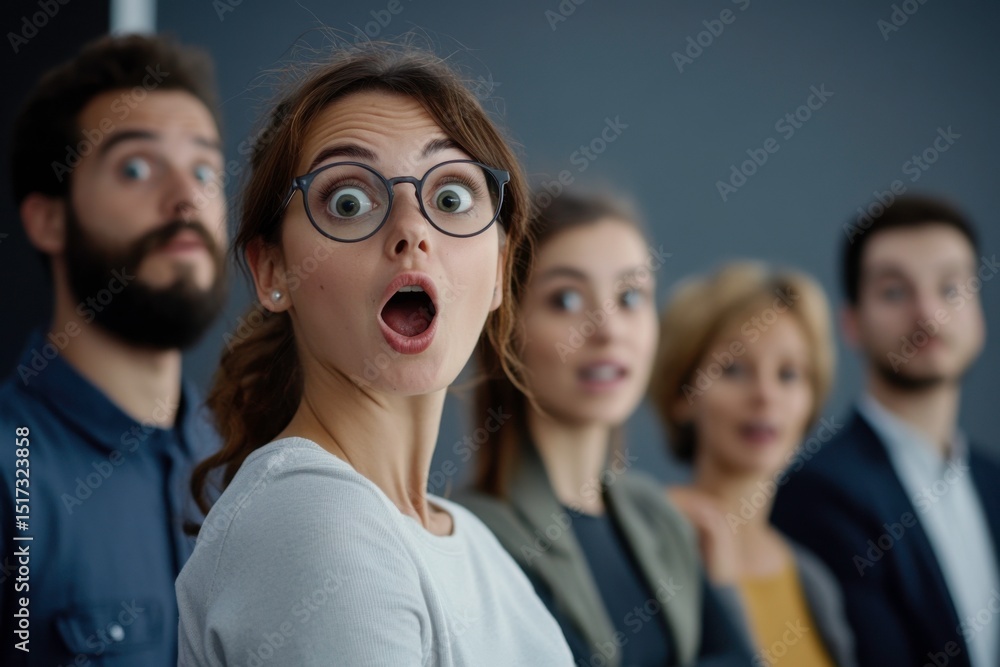 Fototapeta premium group of staff in shock