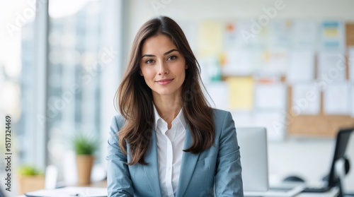 Free Download Portrait of a young businesswoman professional looking at the camera in an office - GFXLoad