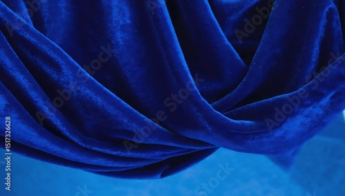 blue silk fabric