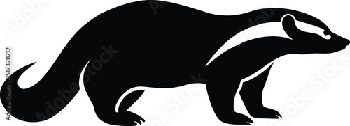 Honey badger fearless mammal known for aggression silhouette vector 