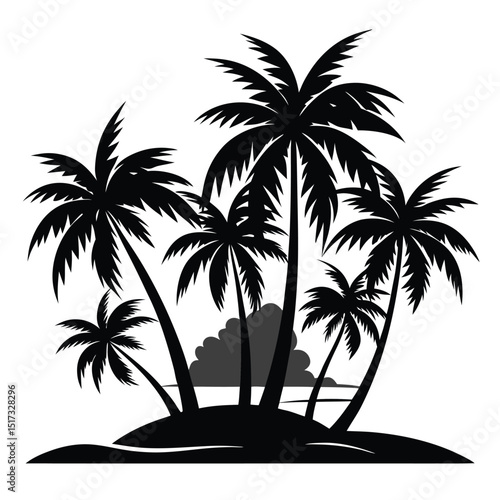 palm tree silhouette vector 