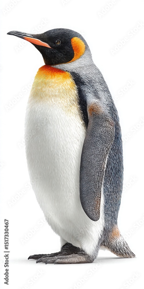 Fototapeta premium Majestic King Penguin Standing Proudly with Colorful Feathers