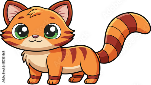 cat, cartoon, animal, tiger, illustration, kitten, vector, cute
