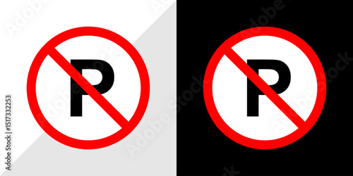 No Parking Sign High-Resolution Vector Graphic for Digital and Print Use